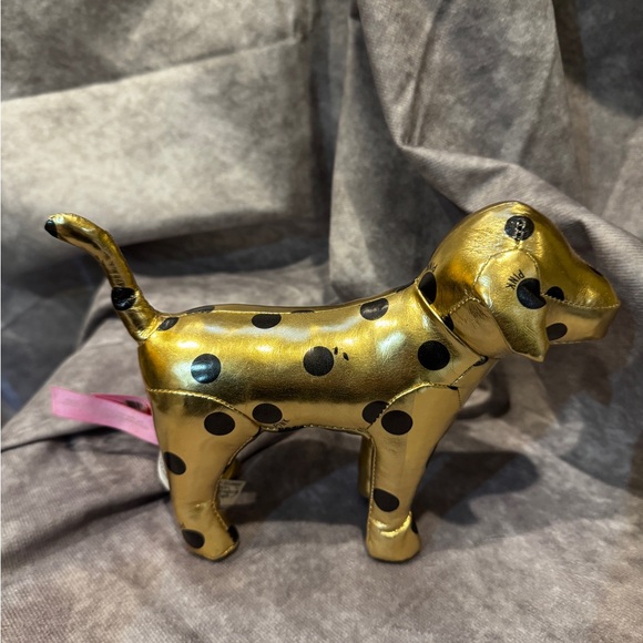 Victoria’s Secret pink Gold Polka‎ Dot Dog Figurine - Picture 1 of 2
